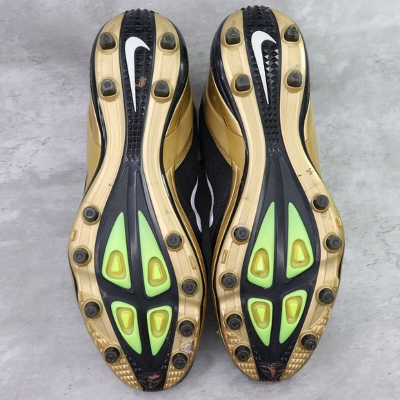Nike Football Cleats Alpha Talon Elite TD Sz 14 Black/Gold Saints Player Issued - Picture 15 of 16